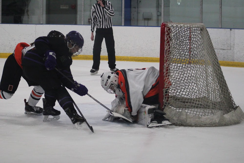 Crease scramble with Makayla T. (#5) down and in the mix.